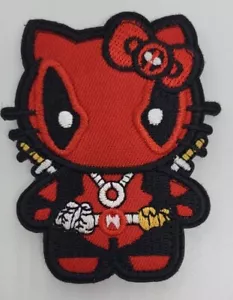 Hello Kitty Deadpool crossover 3-inch hook & loop patch - Picture 1 of 4