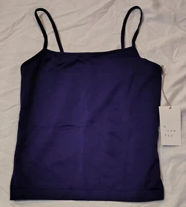 A New Day Women's Size Medium Navy Blue Cami Tank Top w/ Shelf Bra - Picture 1 of 2