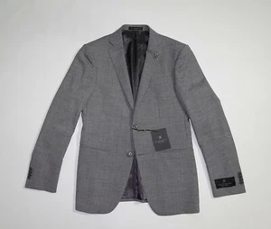 $598 NEW John Varvatos Notch Lapel 36R Grey Sharkskin Wool Separates Jacket  - Picture 1 of 12