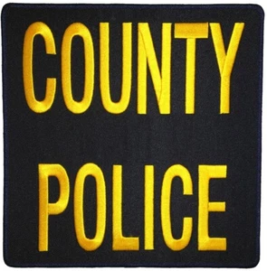 LARGE SIZE COUNTY POLICE Officer Law Enforcement Sign Badge Sew Iron on Patch YB - Picture 1 of 1