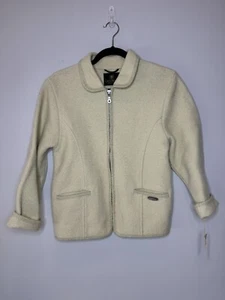 VTG NWT Giesswein Austrian Jacket Green Boiled Wool Long Sleeve 10 Women XS - Picture 1 of 10