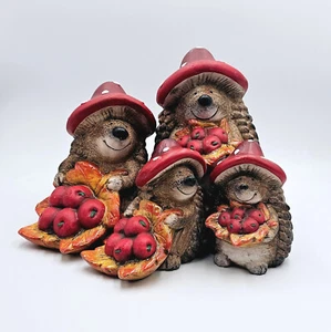 Formano Igel mit Pilzhut Deko Figur Herbst Handbemalt Keramik Braun Rot Orange - Bild 1 von 5