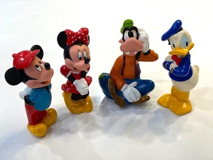 4 Classic Disney Figures Mickey, Minnie, Donald, and Goofy Hard Plastic Figures - Picture 1 of 10