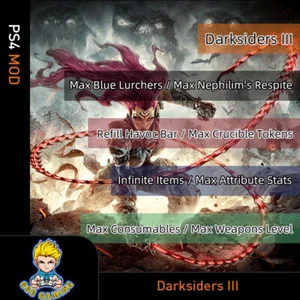 Darksiders III (PS4 Mod)-Max Blue Lurchers/Tokens/I Items/Consumables/Stats - Picture 1 of 1
