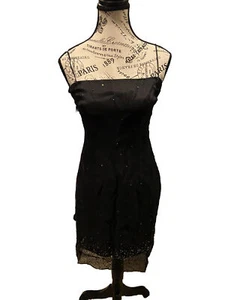 Black Cocktail Dress Spaghetti Small Petite - From My Closet- Smoke Free Home - Picture 1 of 4