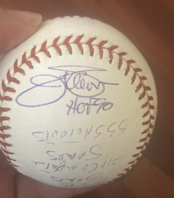 Jim Palmer SIGNED stat Baseball + 268 W's 2212 K's + HOF 90 cy 73 75 76 4 gold 6 - Image 1 of 4