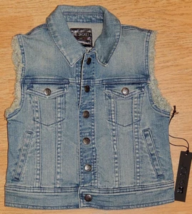 JOE'S KIKI KIDS BLUE DISTRESSED DENIM vest sz 6/6X UNISEX NEW AUTHENTIC - Picture 1 of 2