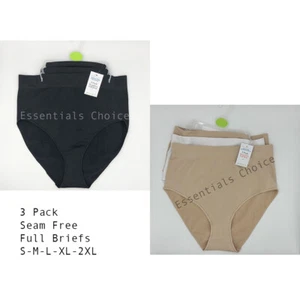Primark Seam Free Full Briefs Knickers Ladies Women Underwear 3 Pack - Picture 1 of 6