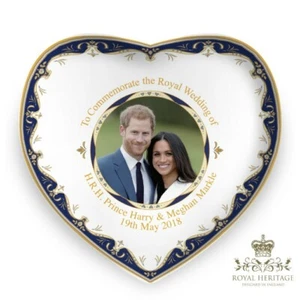 Harry and Meghan Markle Fine China Heart Shaped Dish - Picture 1 of 1
