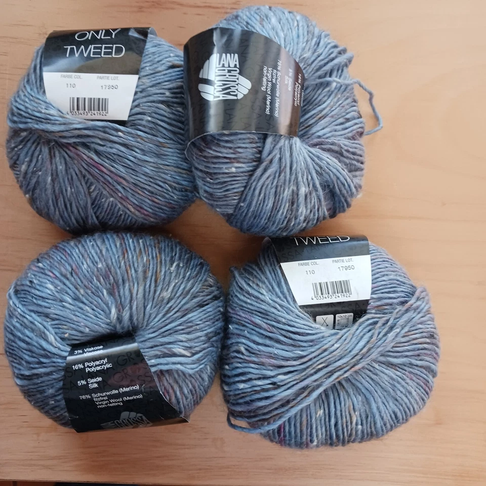 Knitting Yarn Lana Grossa Only Tweed 4 skeins  76 percent virgin wool total 200g - Image 1 of 1
