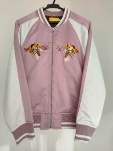Japan Tokyo Disney Resort Tigger Skajan Jacket Size M Pink White Used - Picture 1 of 4