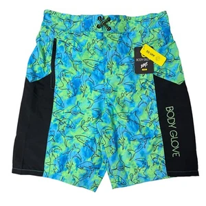 Body Glove Boys Size MEDIUM 10/12 Swim Shorts Trunks 50+ UPF Lined Sharks NWT - Picture 1 of 12