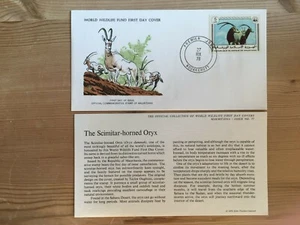 MAURITANIA MAURITANIE 1978 FDC WWF SCIMITAR-HORNED ORYX ANTELOPE - Picture 1 of 1