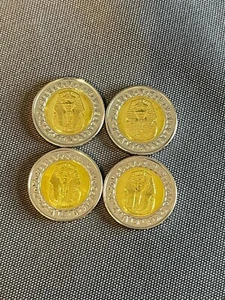 Egypt KING TUT Bi-Metallic Egyptian One Pound Coin US Seller Lot Of 4 - Picture 1 of 2