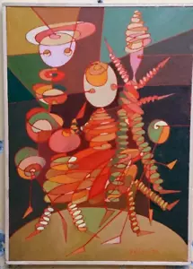 DIPINTO ASTRATTO FRANCO BALLERI 1993 OLIO SU TELA - Imagen 1 de 11