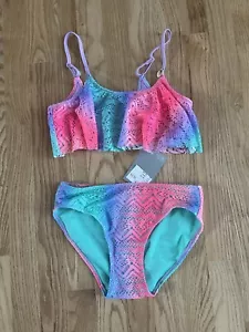 NWT H&M Girls Youth Tie Dye Swimsuit Bikini Bathing Suit Size 12-14 New - Picture 1 of 3