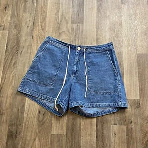 Vintage G.H. Bass & Co High Waist Vintage Denim Short Kordelzug Taille große Taschen - Bild 1 von 6