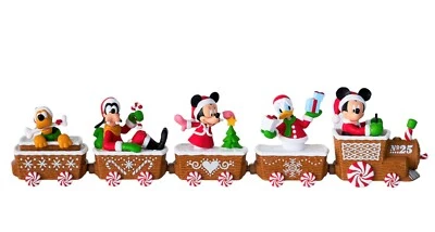 ¡FUNCIONA! Hallmark DISNEY Juego de Tren de Navidad 5 Piezas Mickey Minnie Donald Goofy Pluto Foto 1 de 4