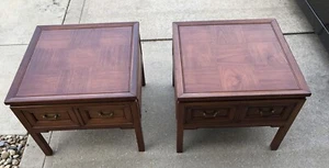 Vintage Mid century Hekman End Tables Lot Of 2 Genuine - Picture 1 of 12