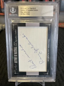 Ray Jablonski Signed 2012 Leaf Cut Signature History Of Baseball AUTO BGS BAS - Picture 1 of 2