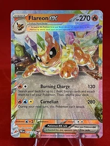 Pokémon TCG Flareon EX Prismatic Evolutions Double Rare Holo Card 014/131 - Picture 1 of 3