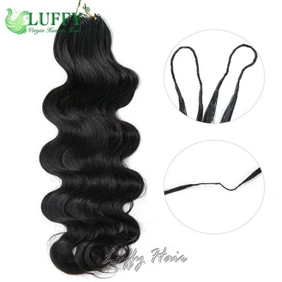 Crochet Human Hair Body Wave Extension Invisible Micro Loop Feather Human Hair - Image 1 of 4