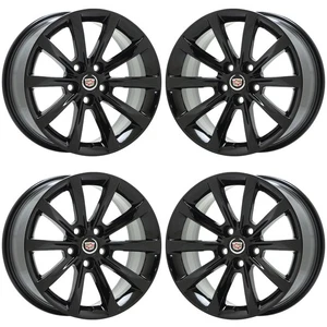 18" Cadillac CTS Gloss Black wheels rims Factory OEM set 4749 EXCHANGE - Picture 1 of 8