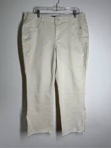 Democracy Ab Solution Damenjeans Größe 18 W cremefarben roher Saum Baumwollmischung Stretch - Bild 1 von 13