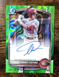 Bowman Chrome 1st Sammy Stafura Green Refractor Auto 2025/99 - Imagen 1 de 3