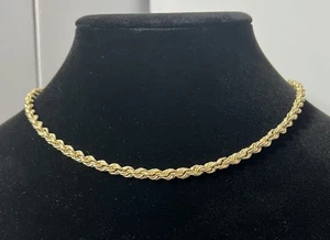 10 Karat Yellow Gold 18 inch Rope chain  - Picture 1 of 14
