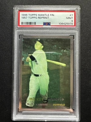Mickey Mantle- 1996 TOPPS FINEST - 1957 TOPPS - #7 - PSA 9 - Image 1 of 3