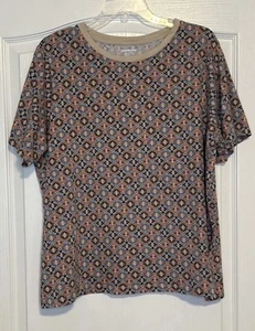 Land's End Tshirt Womens Size 2X Plus Relaxed Fit Top Multicolor - Picture 1 of 5