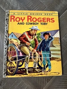 RARE 1954 Little Golden Book #195 Roy Rogers and Cowboy Toby 1st Ed "A" Print - Bild 1 von 12