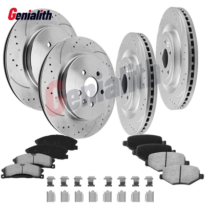 Front Rear Disc Rotors & Brake Pads for 2015-2019 Ford Flex Explorer Lincoln MKS Foto 1 de 4