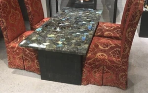 60" x 30" Labradorite Gemstone Dining Table Top Stunning Rectangle Centerpiece - Picture 1 of 6