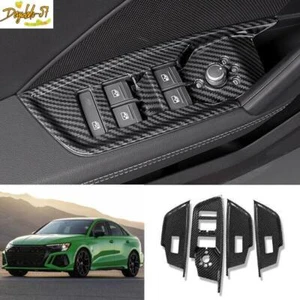 Carbon Fiber Window Lift Panel Switch Cover Trim For Audi A3 S3 RS3 2022-2023 - Bild 1 von 11