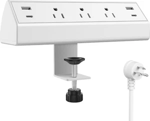 Desk Clamp Power Strip,40W Fast Charging Station,Desktop Mount Surge Protector,2 - Picture 1 of 7
