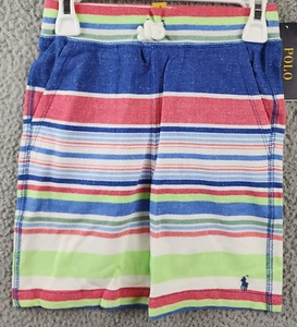Polo Ralph Lauren Printed Shorts Boy's 7 Paradise Stripe/Liberty Drawstring Logo - Picture 1 of 16