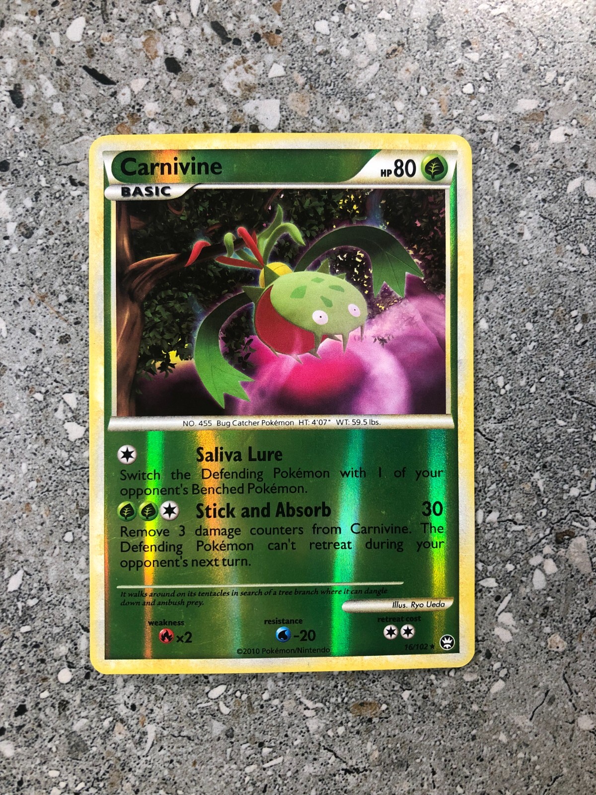 Pokemon TCG Cards Carnivine 16/102 HGSS Triumphant Reverse Holo Rare