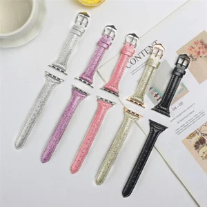 Correa de cuero brillante brillante para Apple Watch Series 7 6 5 4 3 2 - Imagen 1 de 32
