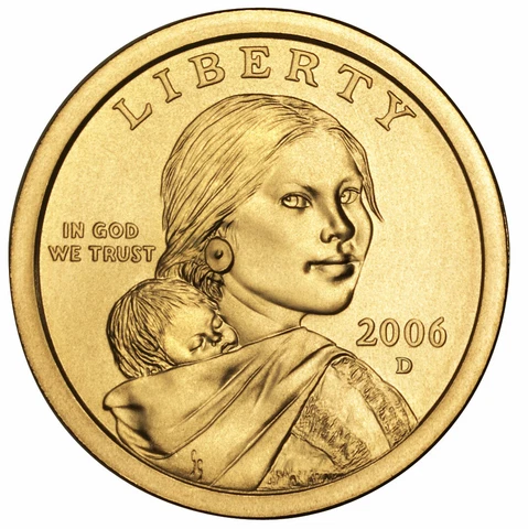 2006 P & D $1 Sacagawea Native American Dollar 2 Coin Set From Mint Rolls Cover