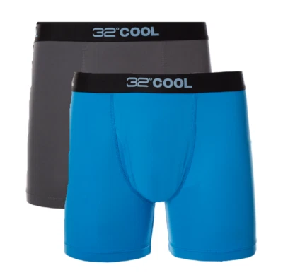 Paquete de 2 calzoncillos boxer elásticos azul gris ropa interior fresca para hombre $48 32 grados talla S Foto 1 de 3