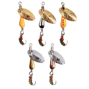 Lot 5pcs Fishing Lure Metal Spinner Bait Bass Tackle Crankbait Spoon Trout Bass