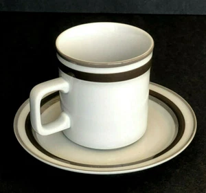Vintage Corona Stoneware Japan Biscuit Brown Cup w Saucer Kitchen Replacements - Picture 1 of 5