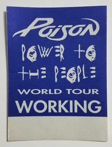 Poison Power To The People Welttournee Arbeiten Backstage Satin Tuch Pass Perri - Bild 1 von 2