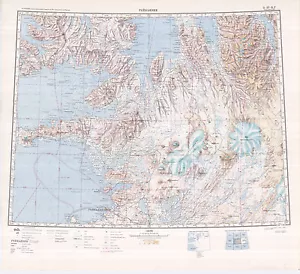 Mappa topografica militare sovietica russa - REYKJAVIK (Islanda), 1:500 000, ed.1962 - Foto 1 di 1