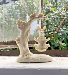 Jade Collection Ceramic Swinging Bunny /World Bazaar/Easter,Nursery,Office,Farm - Picture 1 of 5