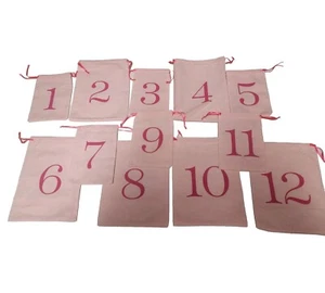 12x Bolsas con Cordón Rosa Bolsas Numeradas 1 - 10 1 - 12 Juego Misterioso Adviento VACÍAS - Imagen 1 de 2