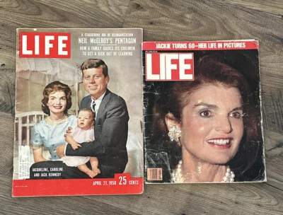 Vintage Life Magazines APR 21 1958 KENNEDYS & July 1989 Jackie Book - Image 1 of 4
