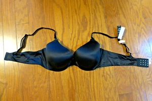 40C VICTORIA'S SECRET ❤️ ILLUSION ❤️ Bra BEIGE PERFECT PUSH UP DEMI BLACK NWT - Picture 1 of 8